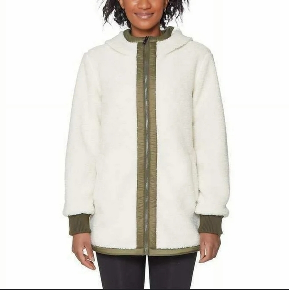 1 Madison Expedition Heritage Edition Teddy Sherpa Jacket in Cream/Olive - Picture 2 of 14